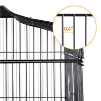 64" Large Rolling Metal Bird Cage with Open Top, Black