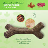 "USA-Made Real Maplewood Dog Chew Toy for Aggressive Chewers - Medium Size"