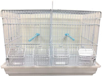 Aviary Finches Canaries Breeder Bird Parrot Breeding Travel Veterinarian Carrier Cage with Center Divider (Single Cage)