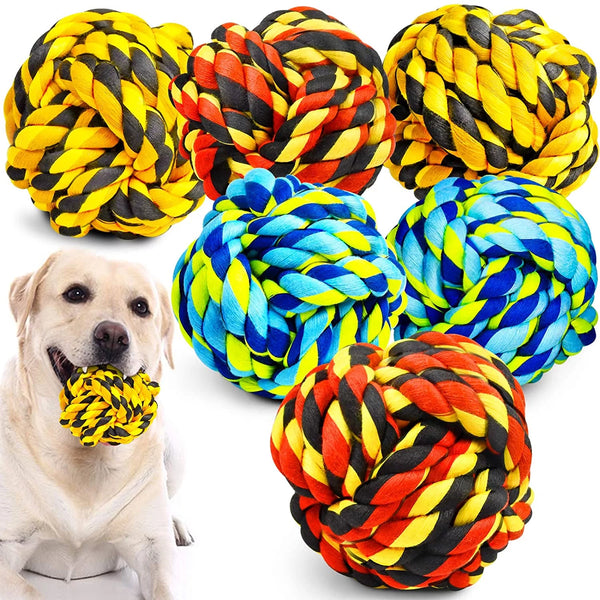 "Ultimate XL Dog Chew Toy Set for Aggressive Chewers – Durable Balls & Tough Cotton Rope