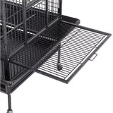 "Extra Large Rolling Bird Cage with Playtop for Parrots and Conures - 63''H"