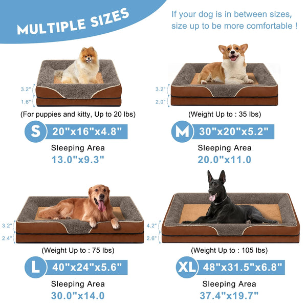 Premium Orthopedic Dog Bed for Small Dogs - Luxurious Supportive Foam Sofa 