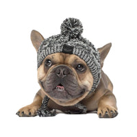 Snuggly Windproof Dog Hats with Cute Fluffy Balls - Ideal for French Bulldogs & Chihuahuas!