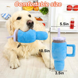 Durable Squeaky Dog Tumbler Toy for Aggressive Chewers with Safety Design and Fluff and Tough Materials - Blue