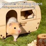 Cozy Wooden Hideout House for Hamsters, Guinea Pigs, Rabbit, and Small Pets - Perfect Nesting Toy 