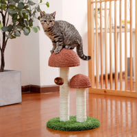 Deluxe 19" Stylish Brown Cat Scratching Post - Premium Sisal Claw Scratcher for Kittens and Cats