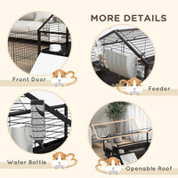 "Multi-functional Rolling Small Animal Habitat with Expandable Run Area – Perfect for Rabbits, Guinea Pigs, and Hedgehogs – Includes Water Bottle, Food Bowl, and Ramps | 46.5”"