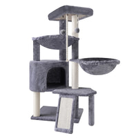 Deluxe 37.4'' Cat Tree Tower with Condo, Scratching Posts, and Two Hammocks 