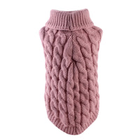 Turtleneck Cable Knit Dog Sweater - Cozy Autumn/Winter Pet Outfit