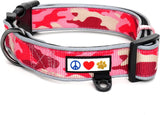 Camo Pink Dog Collar with Reflective and Padded Features for Medium to Large Dogs