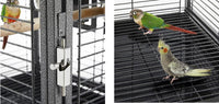 "Stylish Portable Bird Parrot Carrier Cage - Perfect for Travel (19" X 15" X 25"H, Black Vein)"