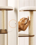 Woody wonders 65-Inch Modern Cat Tower - Multi-Level Indoor Cat Condo with 5 Scratching Posts.