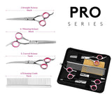 Professional Dog Grooming Scissors Set - Stainless Straight, Curved & Thinning Shears