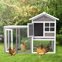 Deluxe 2-Story Wooden Rabbit & Chicken Hutch with Spacious Run Area