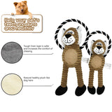 "No Stuffing Dog Chew Toy - Squeaky Plush Toy for Puppies and Dogs in Brown"