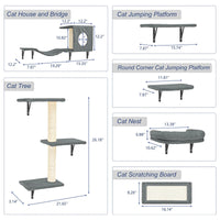  Cat Wall Shelves & Perches Set - Indoor Cat Condo for Climbing, Sleeping & Playing 