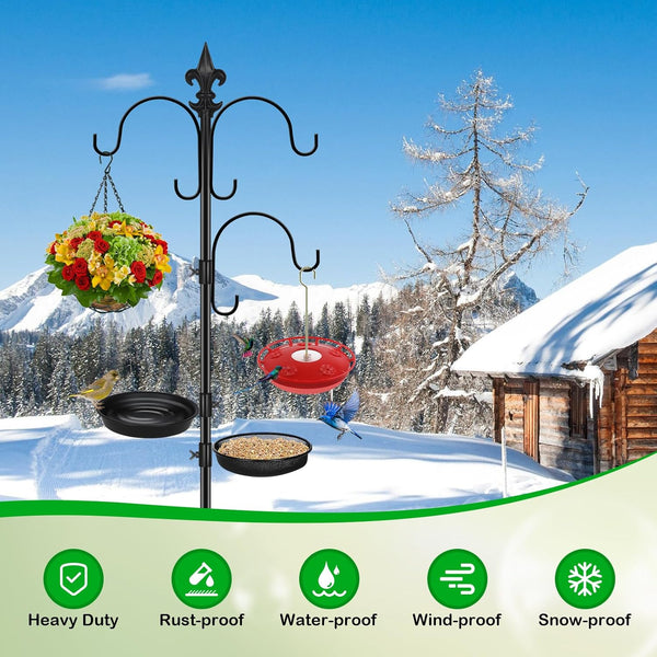 89-Inch Deluxe Bird Feeding Station Kit - Attract More Birds with Multi-Feeder Hanging Setup, Bird Bath, and Planter Hanger