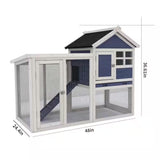 Blue Wooden Chicken Coop      