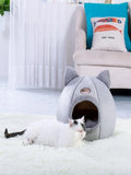 Cozy Cat and Small Dog Cave with Bed: Soft Foldable Winter Bed for Cats and Small Dogs        