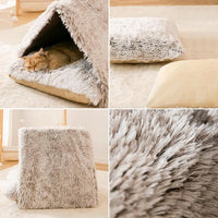 "Cozy Cat and Puppy Bed House for Small Dogs and Cats - Winter Warm Sleeping Nest"