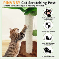 "Cactus Cat Scratching Post with Sisal Rope and Teaser Ball for Kittens and Cats"