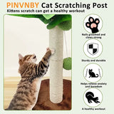 "Cactus Cat Scratching Post with Sisal Rope and Teaser Ball for Kittens and Cats"