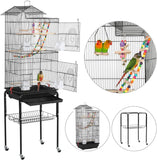 Deluxe 64-Inch Open Top Bird Cage with Rolling Stand   