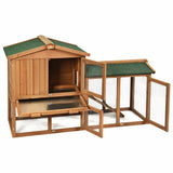 "Spacious 58" Wooden Rabbit Hutch & Chicken Coop: Perfect for Indoor and Outdoor Weatherproof Use"