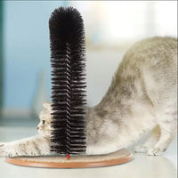 Interactive Cat Toy Arch with Grooming Brush and Scratching Pad