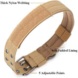 Tactical Heavy Duty Nylon Large Dog Collar with Metal Buckle - 2" Wide