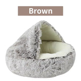 Cozy 2-in-1 Winter Plush Cat & Small Dog Bed & Sleep Bag 