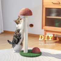 Deluxe 19" Stylish Brown Cat Scratching Post - Premium Sisal Claw Scratcher for Kittens and Cats