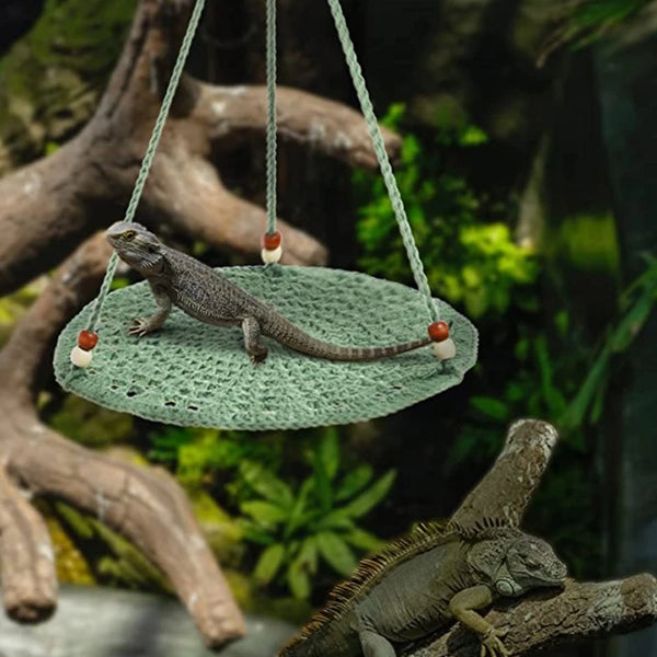 "Reptile Paradise: Deluxe Bearded Dragon Hammock Swing"