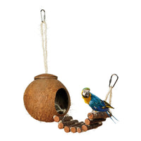 Coconut Shell Bird Nest House for Parrots and Parakeets