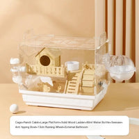 "Spacious Two-Floor Acrylic Hamster Cage – Perfect Nest for Golden Bear Honey Bags and Gliders!"