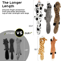 "Durable Squeaky Dog Toys: Double Layered Fabric, No Stuffing, Perfect for Small to Large Dogs"