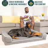 "Cozy Quilted Memory Foam Dog Couch: The Ultimate XXL Washable Dog Bed with Calming Nonslip Bottom!"