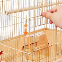 39-Inch Almond Metal Parrot Cage for Small Birds