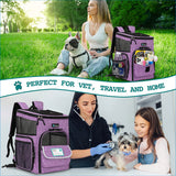 "Airline-Approved Dogs and Cats Backpack Carrier - Comfortable and Ventilated Travel Pack for Pets Up to 18 lbs 