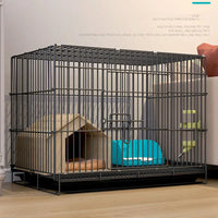 "Foldable Bunny Haven: Spacious Cage with Anti-Chew Mat for Small Pets"