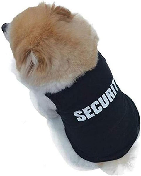 Stylish Black Cotton Security Dog & Cat Shirt - Summer T-Shirt for Dog & Cat 