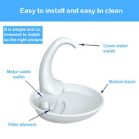 Automatic Swan Shaped Pet Water Fountain - Stylish Electric Dispenser for Cats and Dogs