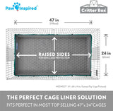 Washable Cage Liner with Raised Sides, Fleece Bedding, Waterproof Bottom, and Edge-Protected Pee Pads for Small Animals