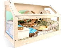 Spacious Hamster Cage with Easy-Access Oblique Opening Door       