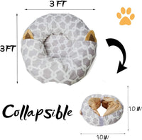 Cozy Cat & Small Dog Tunnel and Bed with fluffy Cover and Toys, 10" Diameter, 3ft Length 