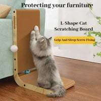 L-Shaped Cat Scratching Board with Wear-Resistant Surface for Cats and Kittens