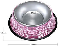 "Sparkling Pink Rhinestone Pet Bowls - Set of 2"