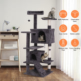 Multi-Level 55-Inch Cat Tree Tower Condo with Safety Features and Scratch Post