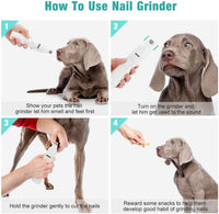 Ultimate Dog & Cat Nail Grinder with LED Light - Painless Grooming Tool for Dogs & Cats with 2 Grinding Heads