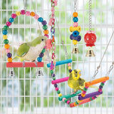 "11-Piece Fun Wooden Bird Toys Set for Parrots – Swing, Chew, and Play!"